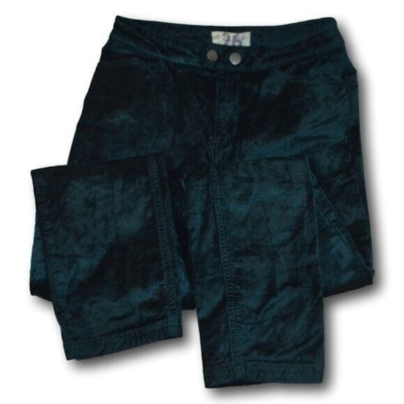We The Free Sweet Jane Neptune Green Velvet Skinny Pants Size: 26 - Picture 3 of 5